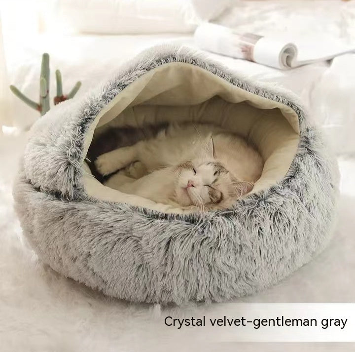 **2-in-1 Plush Pet Bed**