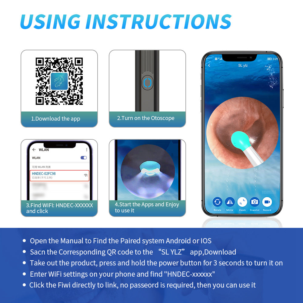 Ear Cleaner Otoscope with HD Camera & LED Light