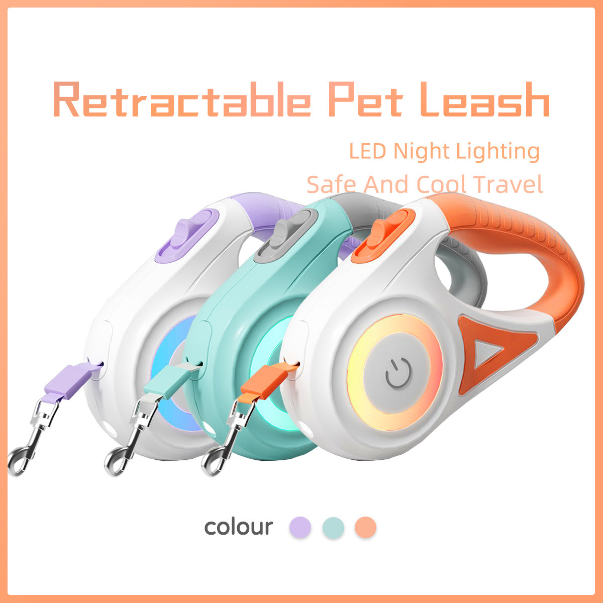 Retractable Dog Leash with Adjustable Collar